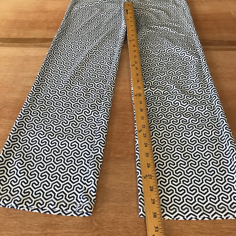 J. Mclaughlin Honeycomb Carmel Pants Women S Black White Geometric Zip Pocket - Picture 6 of 12